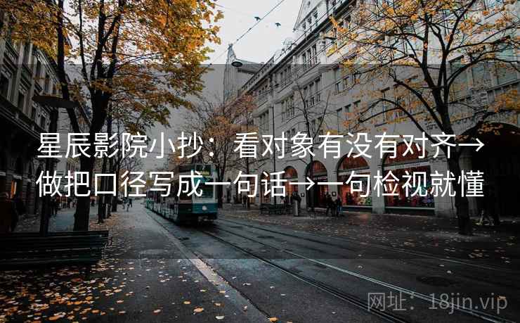 星辰影院小抄：看对象有没有对齐→做把口径写成一句话→一句检视就懂