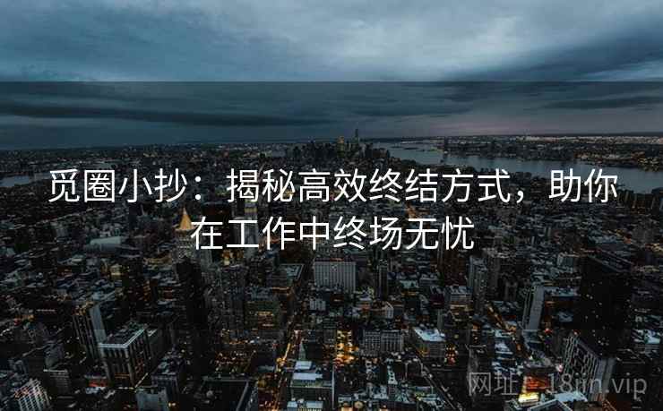 觅圈小抄：揭秘高效终结方式，助你在工作中终场无忧