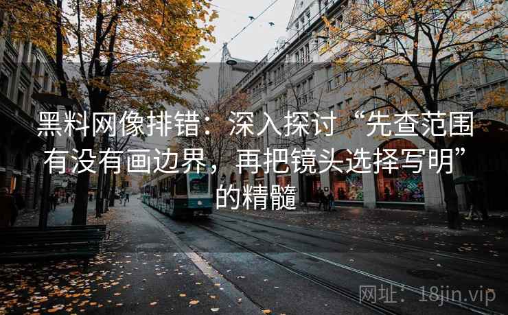 黑料网像排错：深入探讨“先查范围有没有画边界，再把镜头选择写明”的精髓